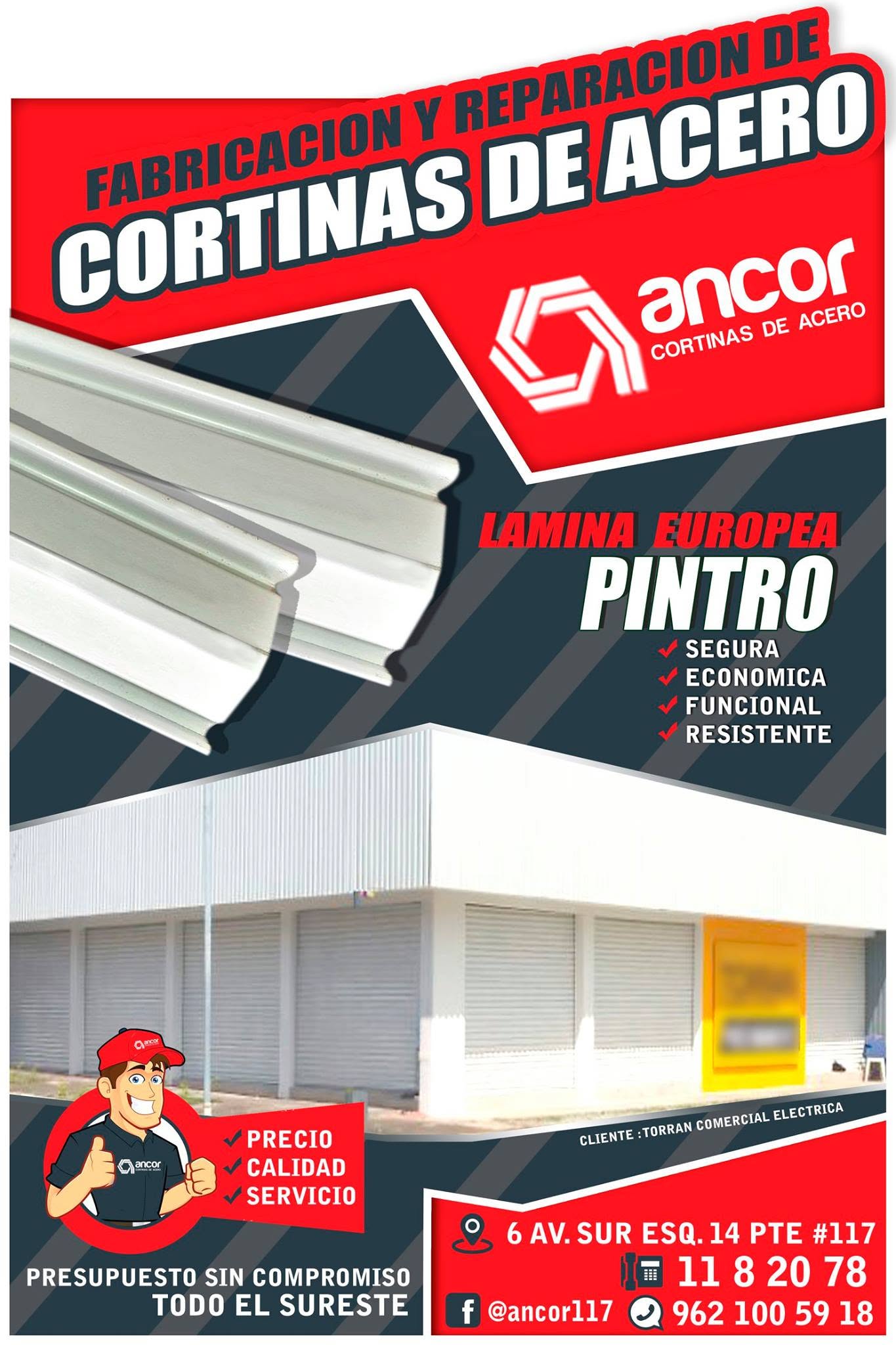 Trabajo de cortinas de acero Ancor 20