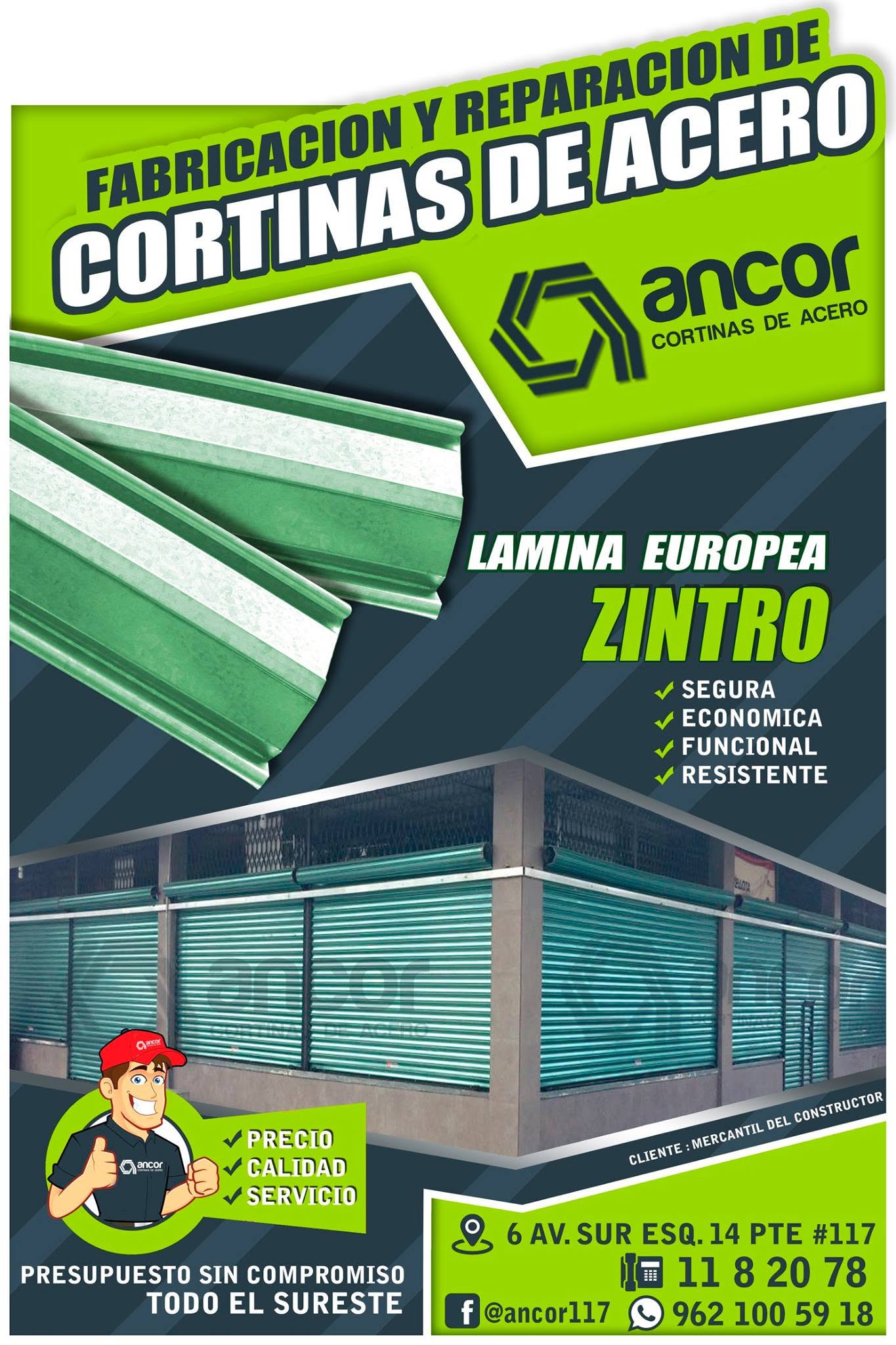 Trabajo de cortinas de acero Ancor 21