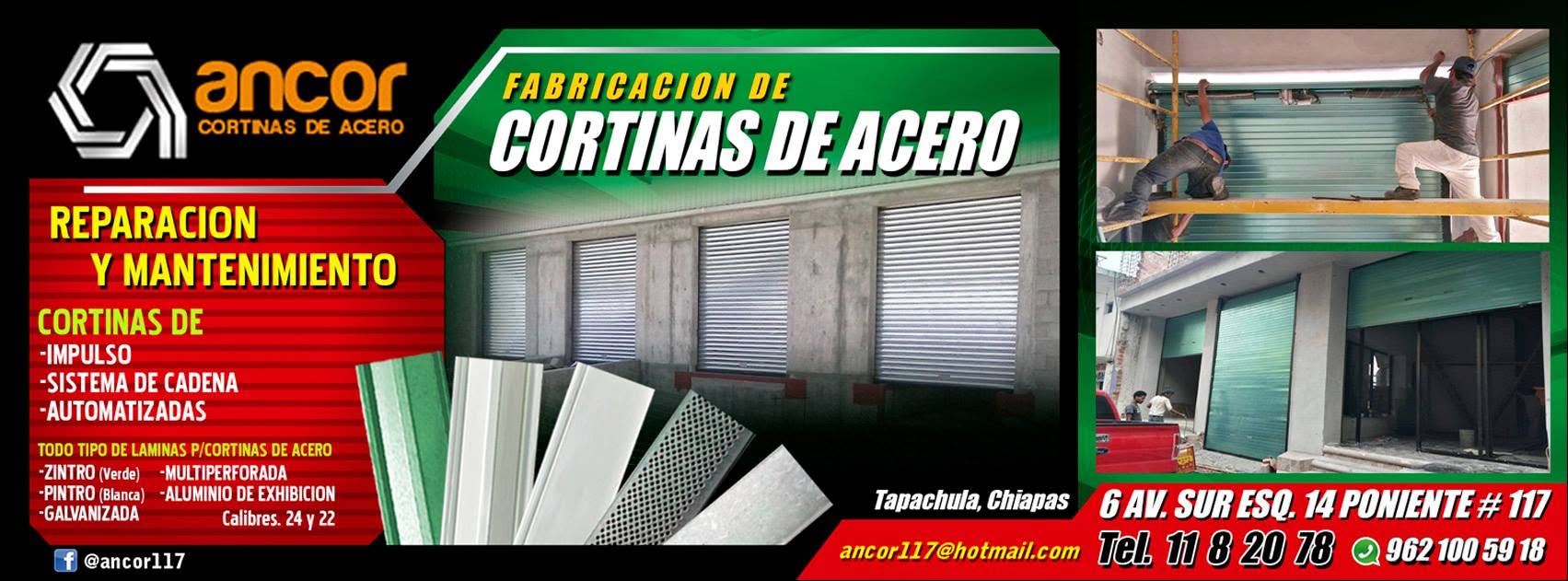 Trabajo de cortinas de acero Ancor 22